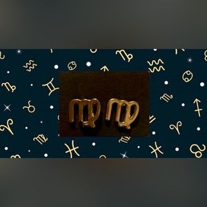 Virgo Gold Stud Earrings
